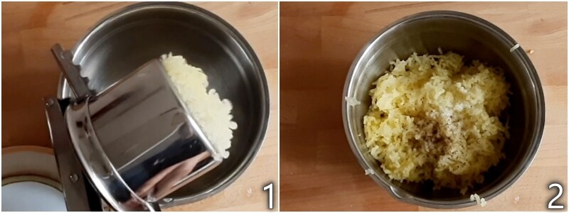 a. mash the boiled potatoes