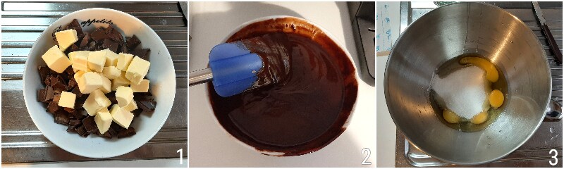 a. melting dark chocolate for brownies