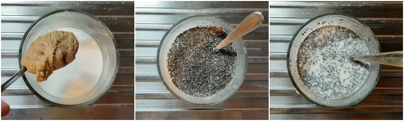 a. mix chia seeds with plant-based milk and peanut butter