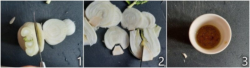 a. slice the fennel thinly