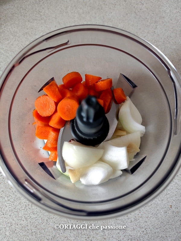 chop onion, garlic, and carrots