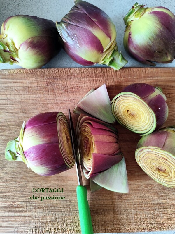 cutting and preparing artichokes
