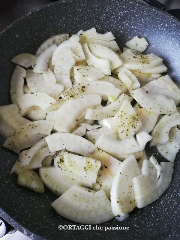 sautéing fennel in pan