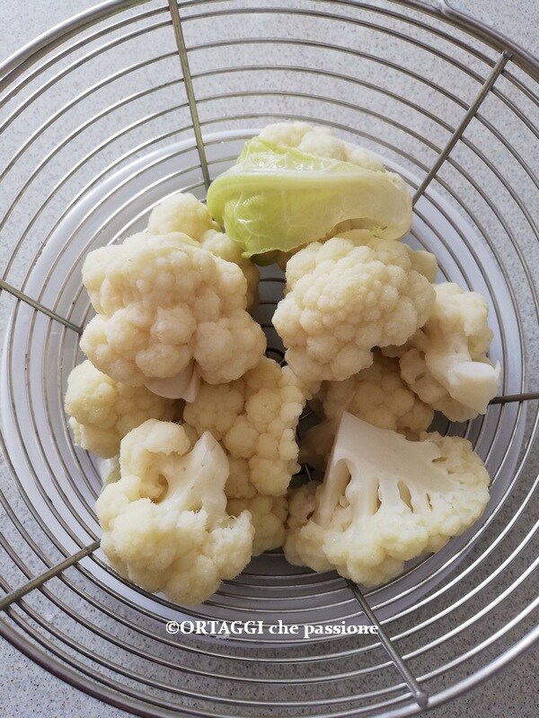 steamed boiled cauliflower