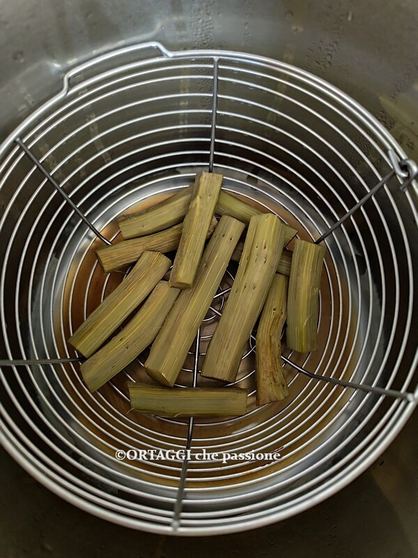 boiled artichoke stems