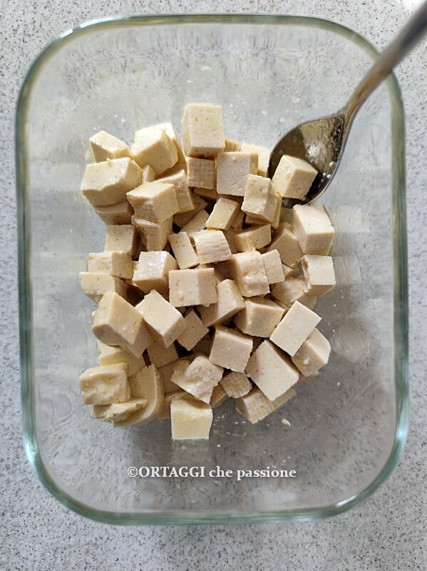 marinate tofu cubes