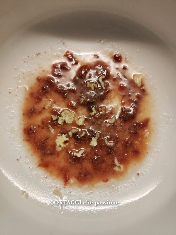adding minced garlic for Roman puntarelle