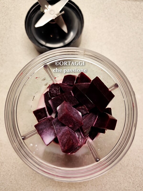 process the red beet into a sauce