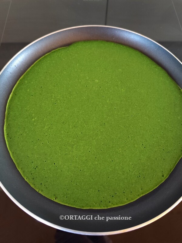 cooking spinach crepes
