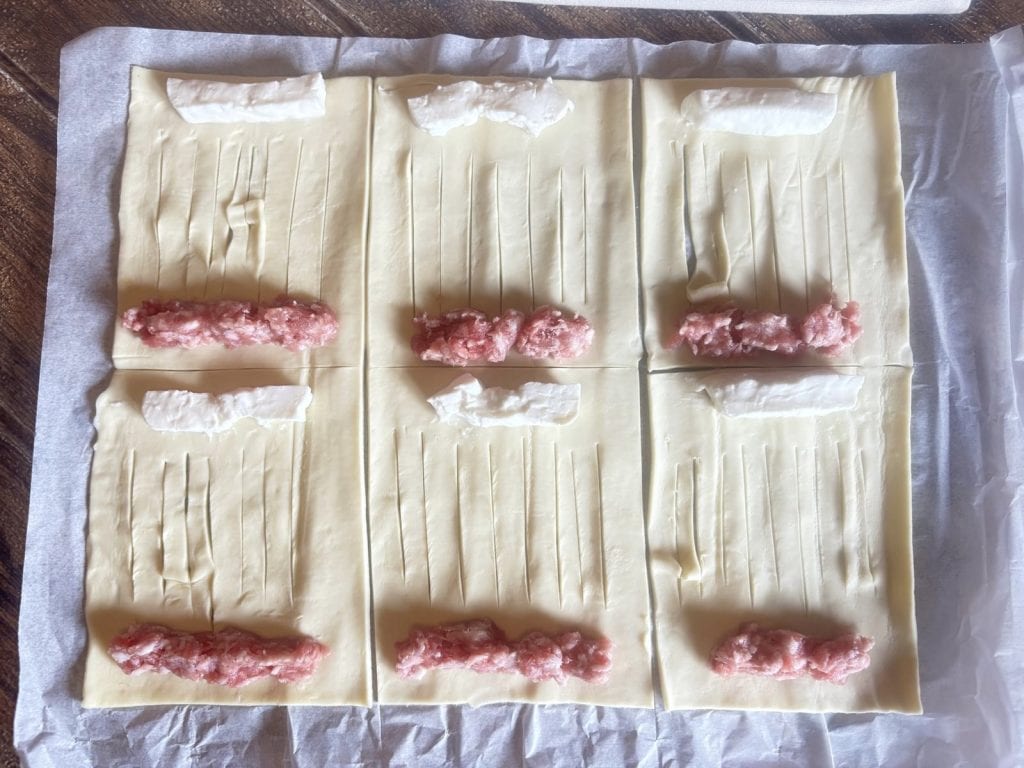 Pastries with Sausage and Stracchino