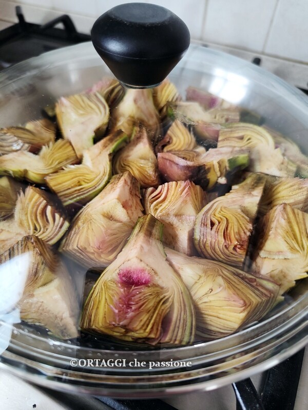 cover and cook the artichokes
