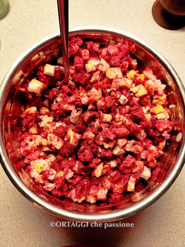 mix the beetroot dumpling mixture