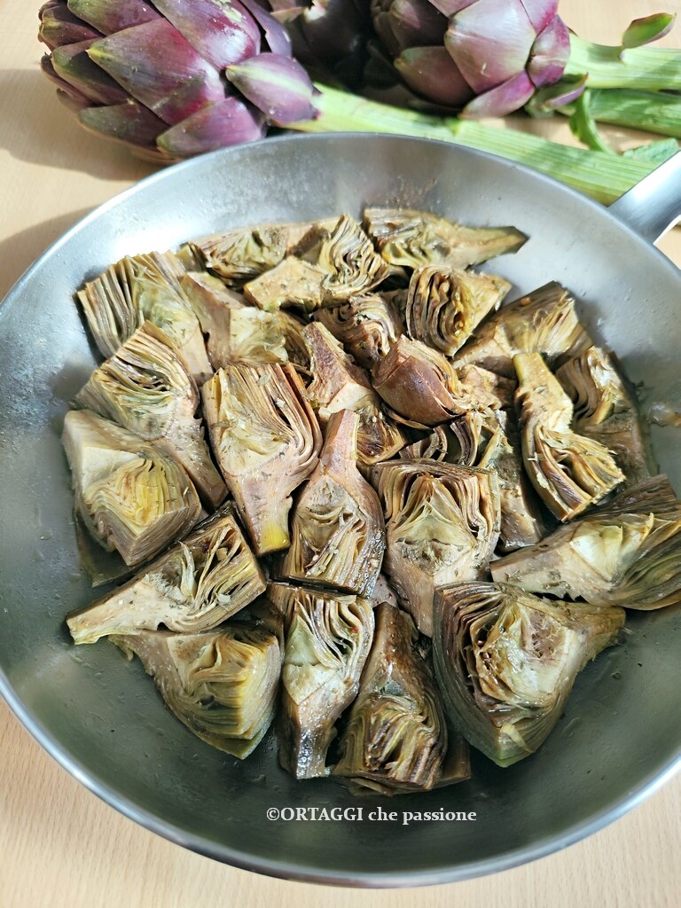 grandma's stew pan-fried artichokes