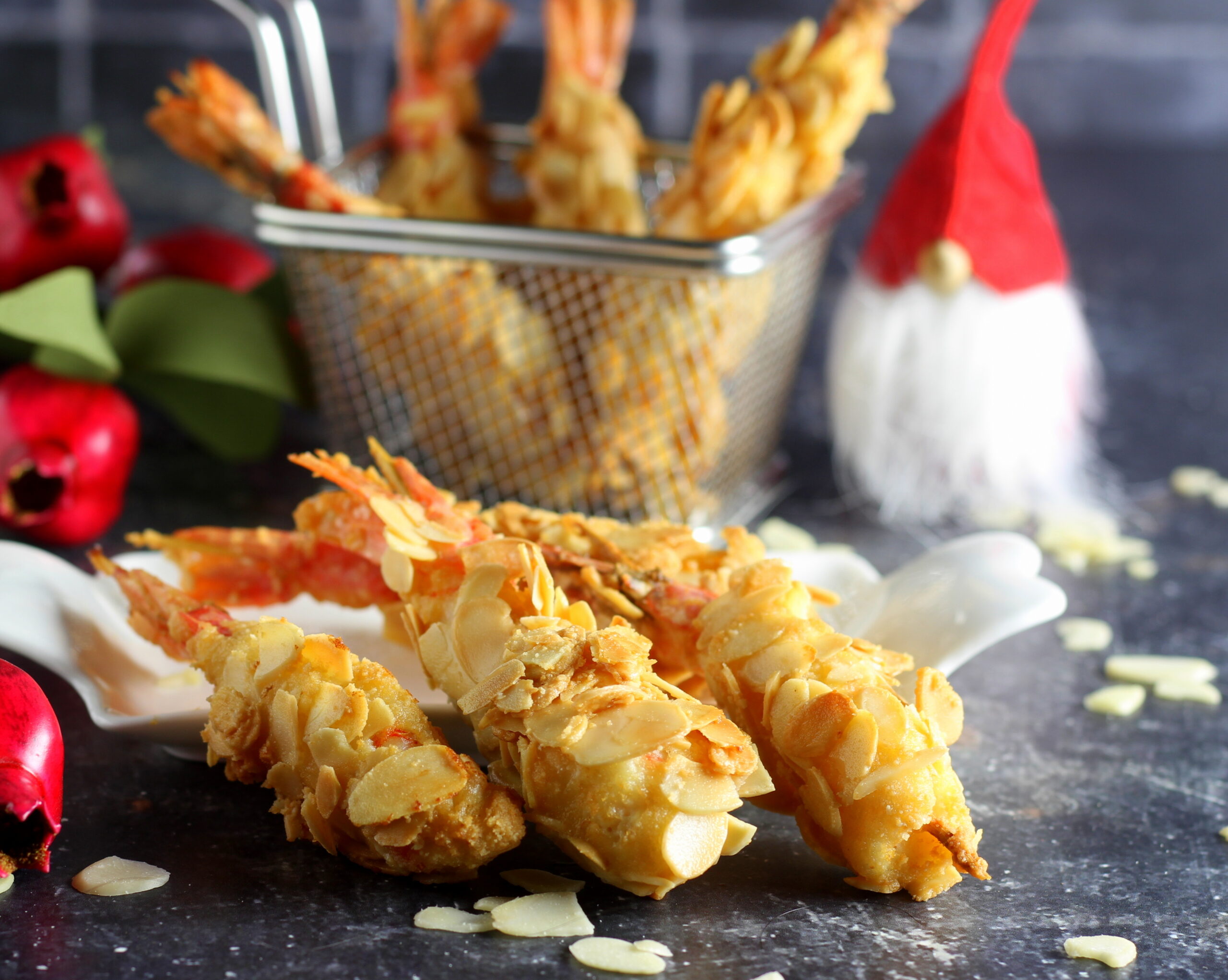 Almond-Coated Prawns