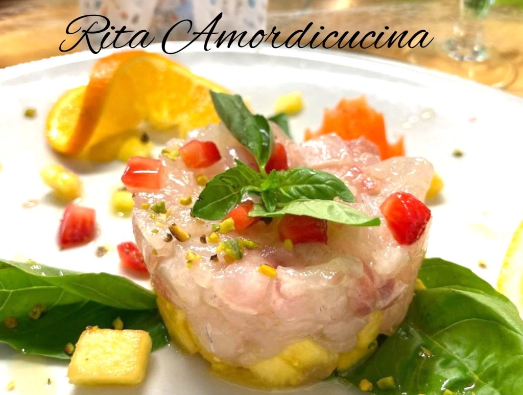 Amberjack Tartare with Pineapple and Oranges