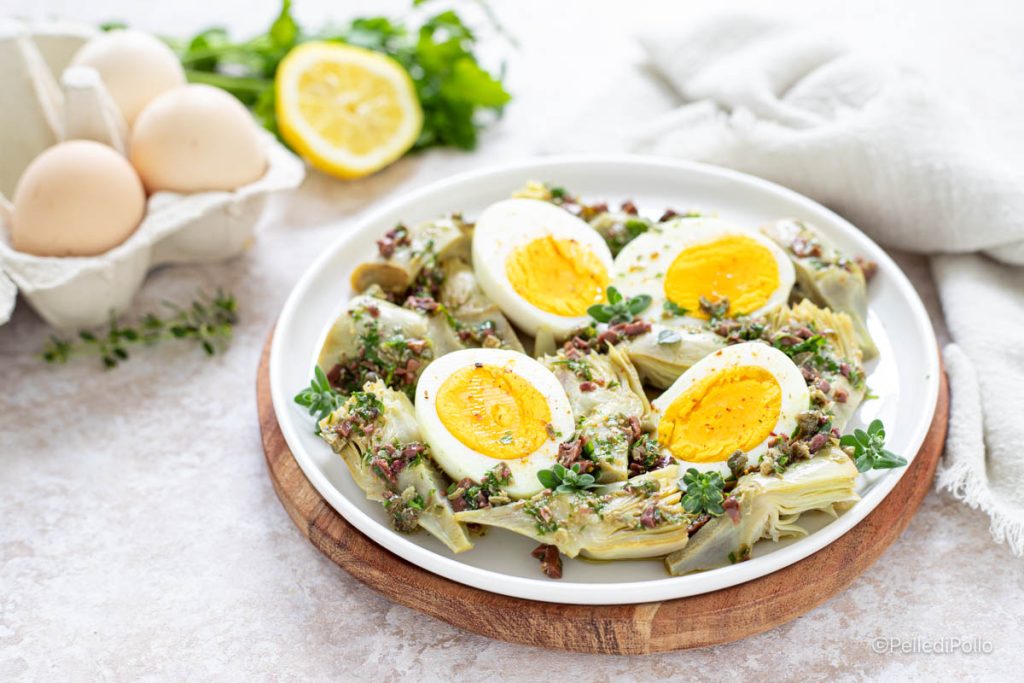 artichoke and hard-boiled egg salad