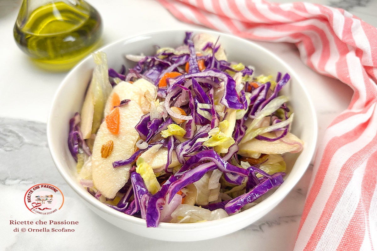 Autumn Salad with Red Cabbage and Apples