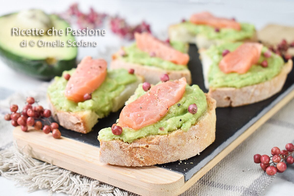 Avocado and Smoked Salmon Crostini