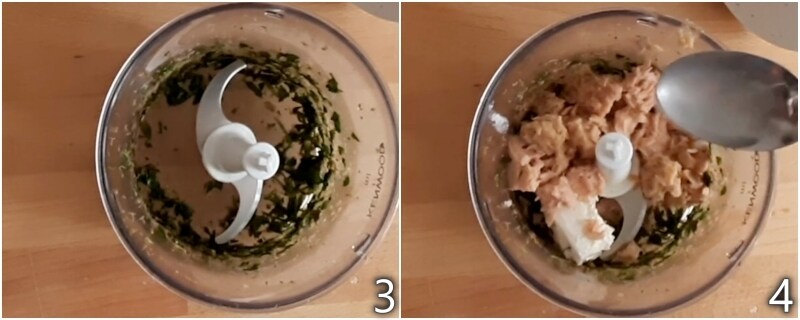 b. add tuna and philadelphia to the capers and chopped parsley