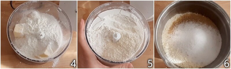 b. blend butter and flour for the crumble