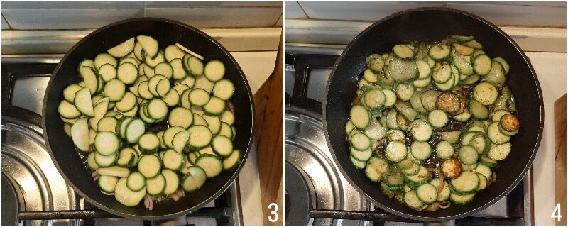 b. briefly sauté the zucchini in a pan