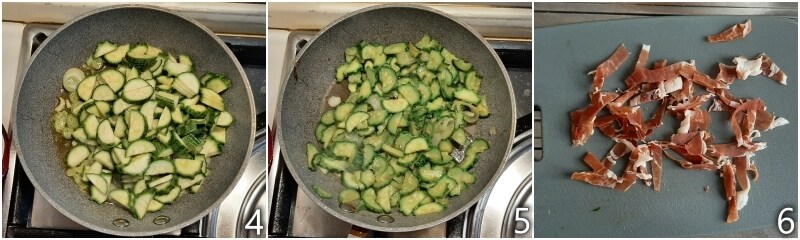 b. stew the zucchini with the spring onion