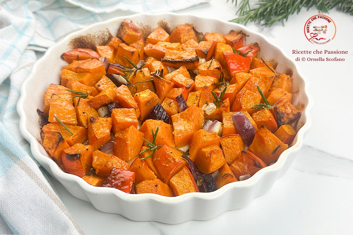 Baked Pumpkin with Onion and Rosemary