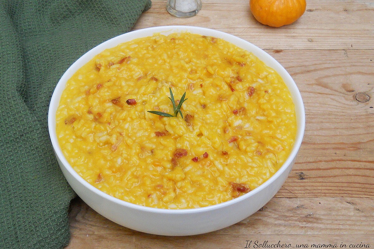 Gratinated Risotto with Pumpkin, Speck, and Taleggio