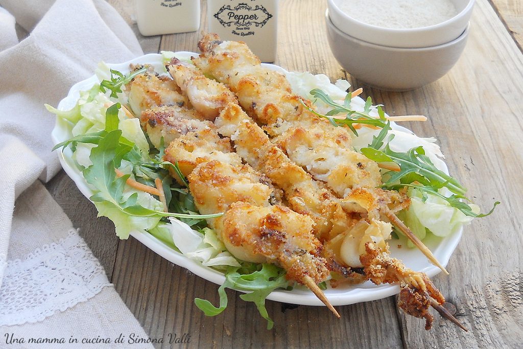 baked squid skewers