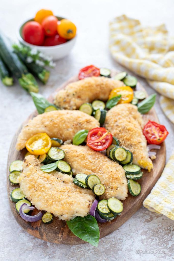 baked chicken breast with zucchini and tomatoes