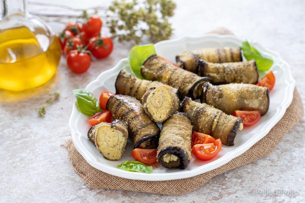 baked eggplant rolls with ricotta