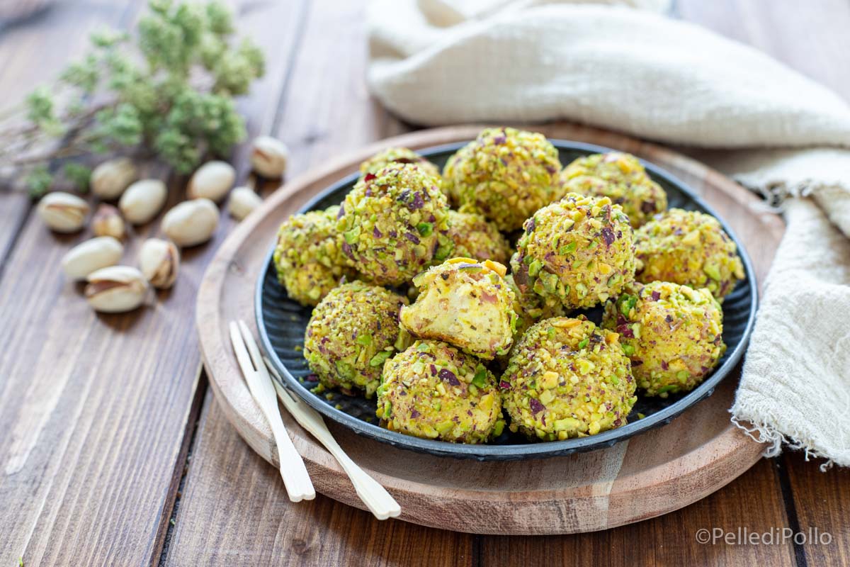 Baked Ricotta Balls with Pistachios