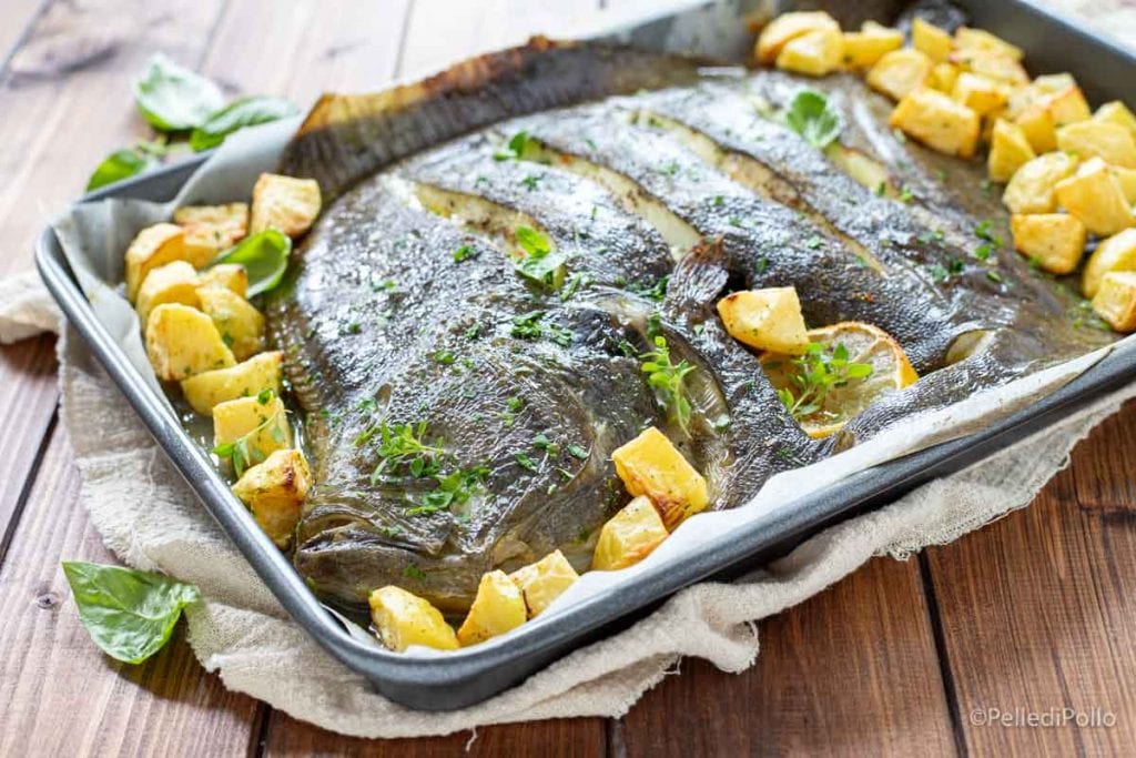baked turbot with potatoes