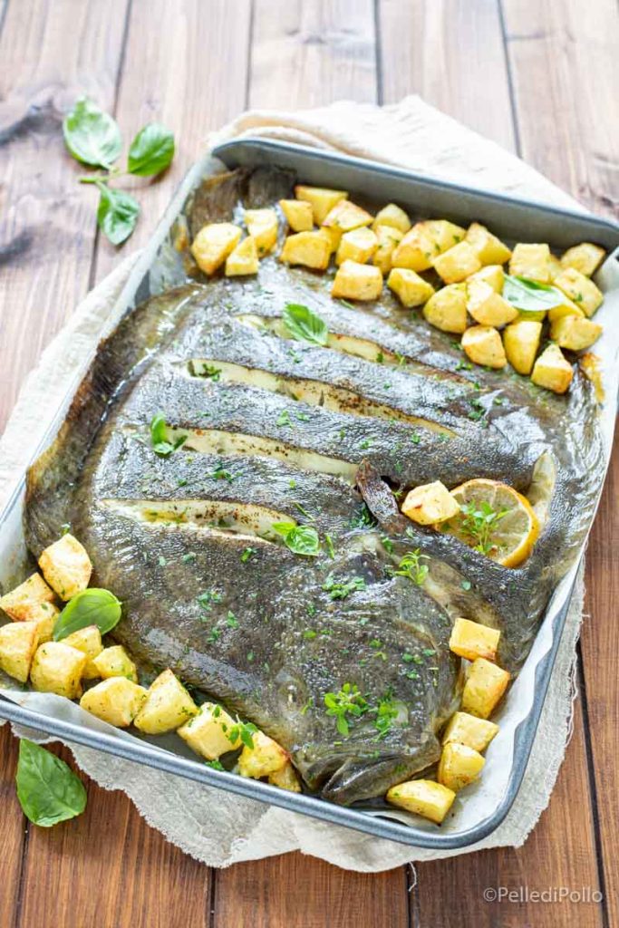 baked turbot with potatoes