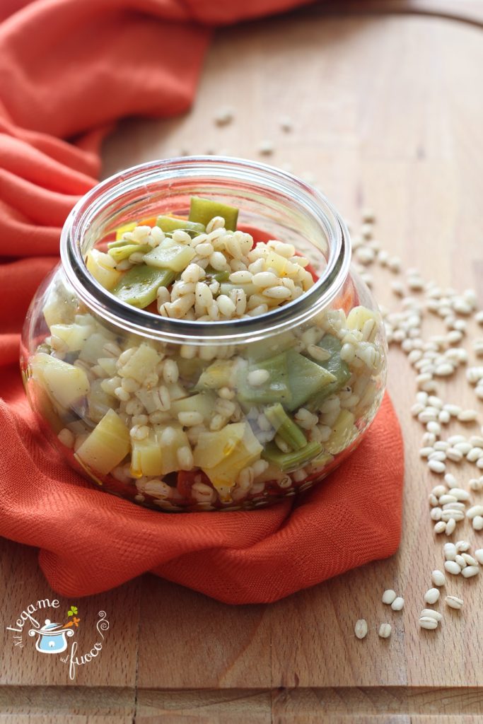 Barley with Green Beans in Jar