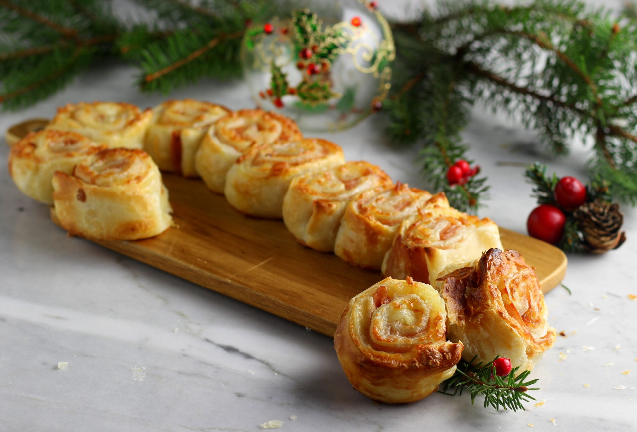 Mortadella and Scamorza Christmas Stick