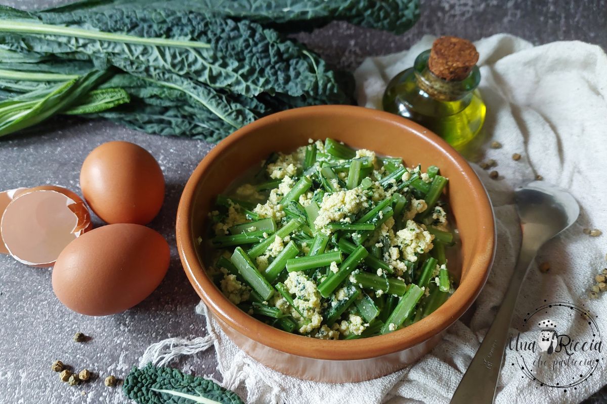 Black Cabbage Stalks with Egg Scramble