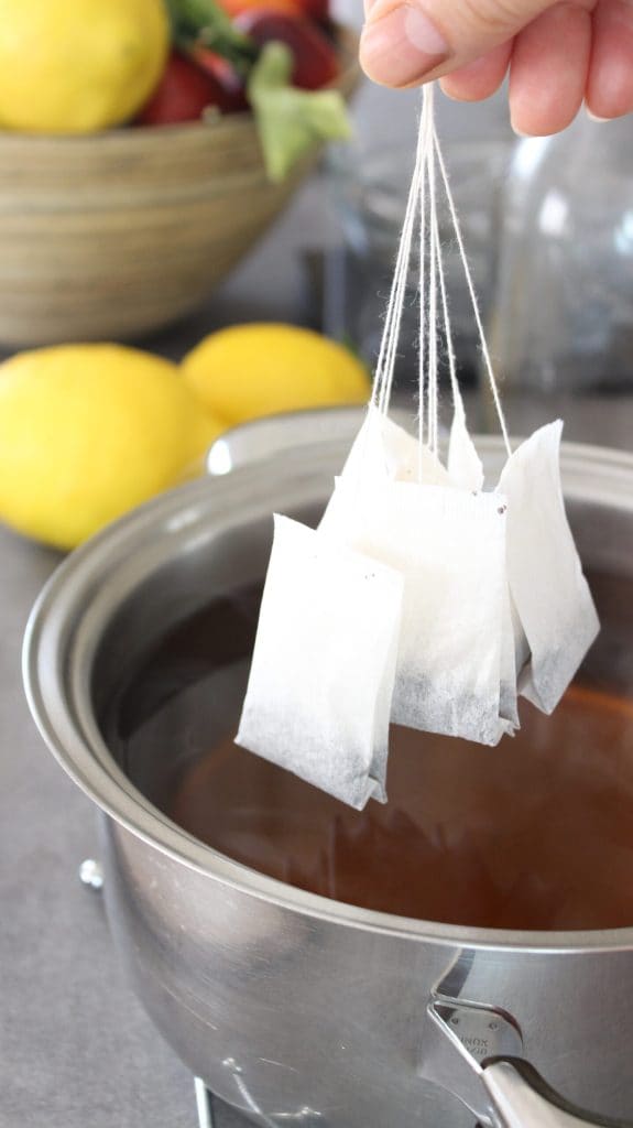 black tea bags ready for infusion
