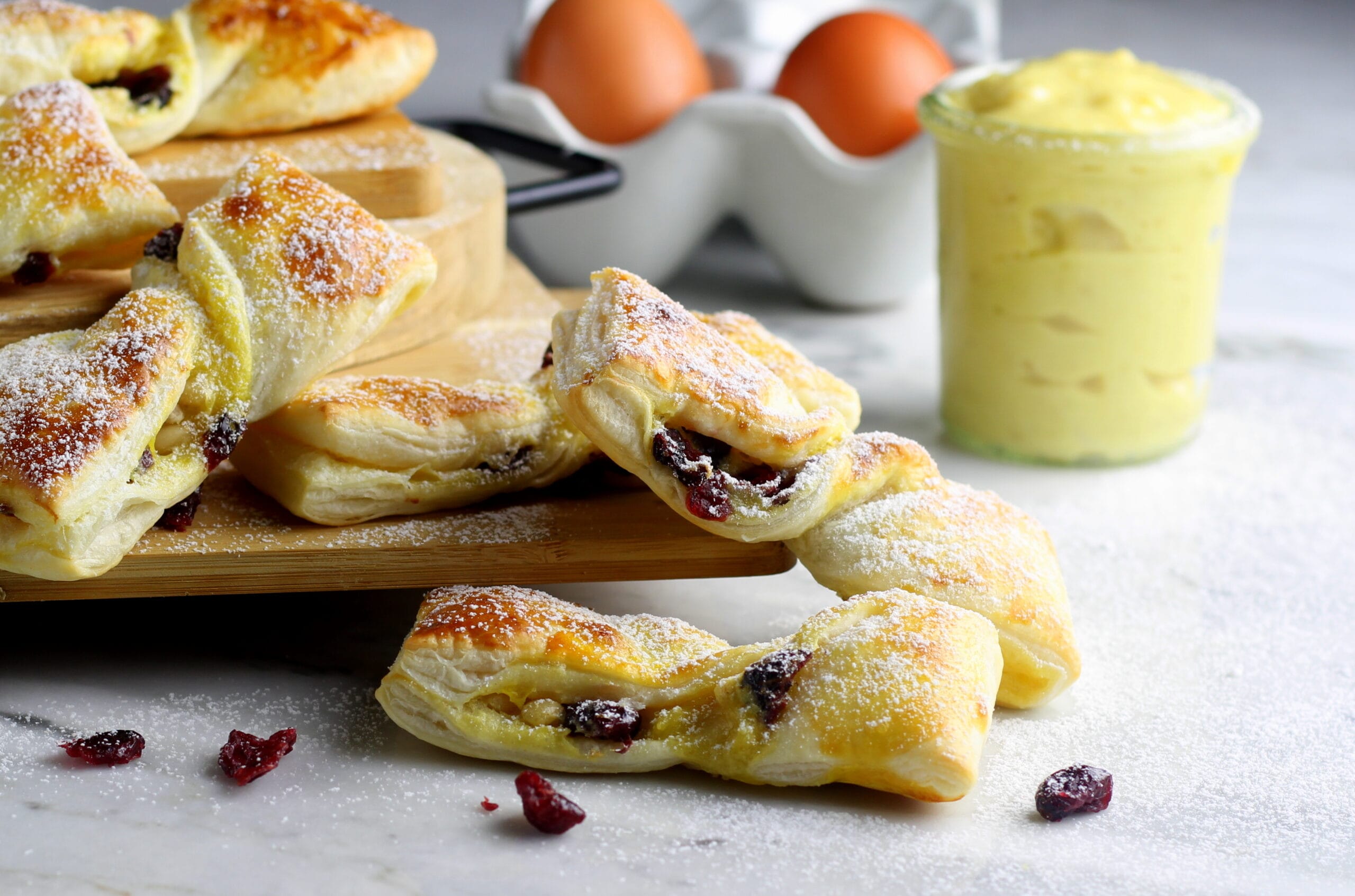 Cream and Red Berry Bows