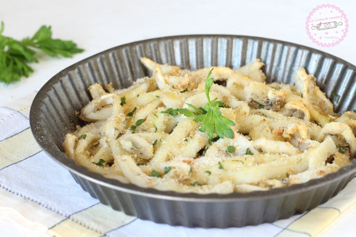 BAKED OR AIR-FRIED BREADED CUTTLEFISH crispy on the outside and very tender inside