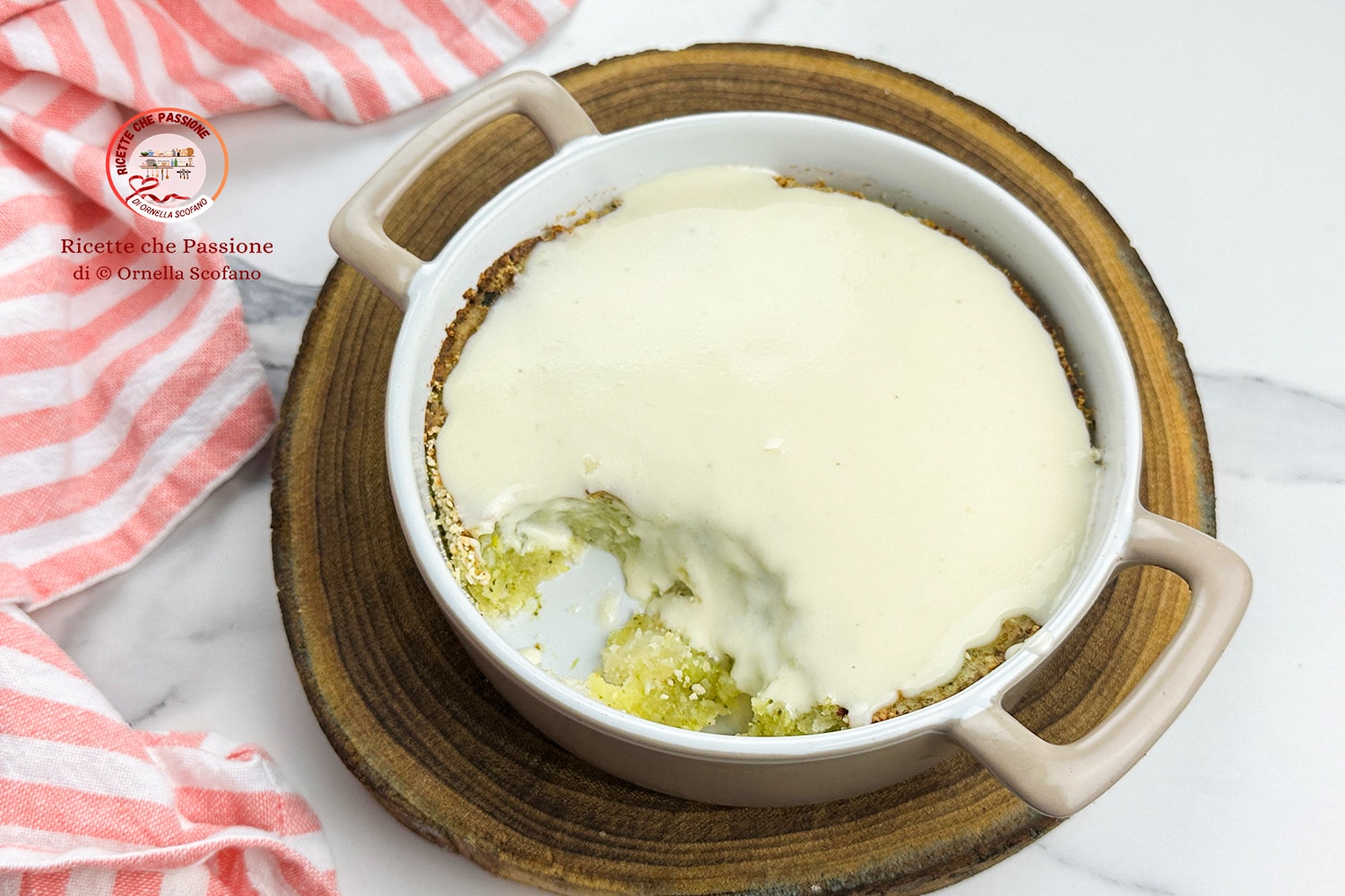 Broccoli and Potato Casserole with Cheese Fondue in Air Fryer