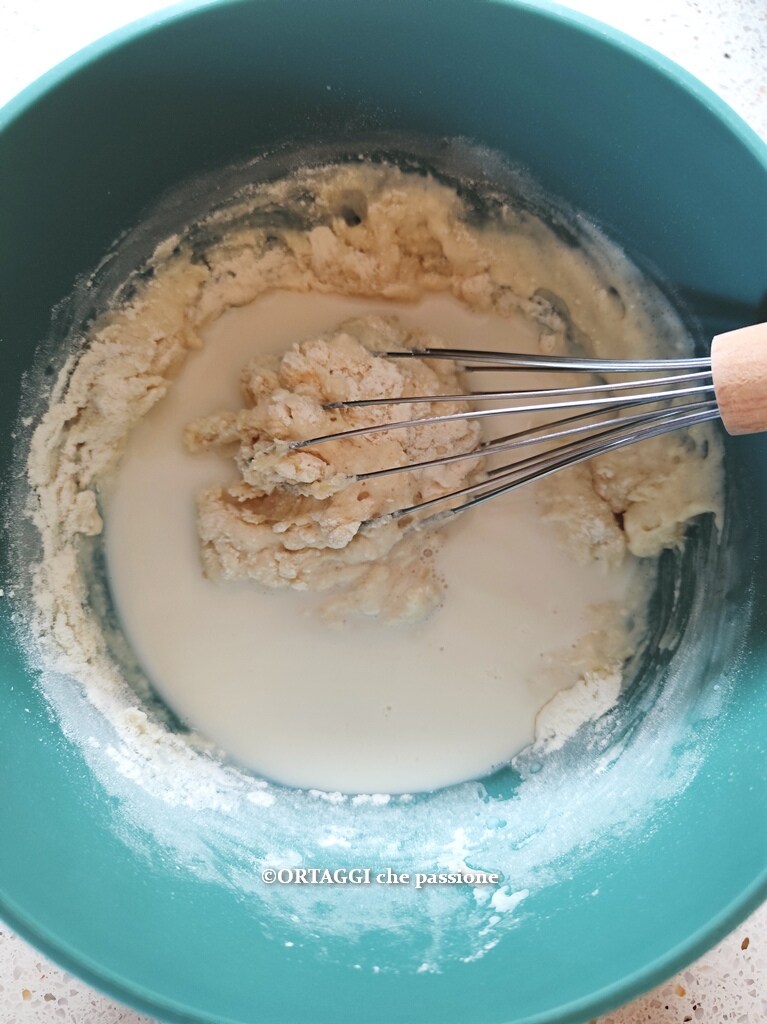 mixing liquids with flours