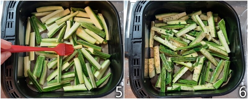 c. season the zucchini sticks directly in the air fryer