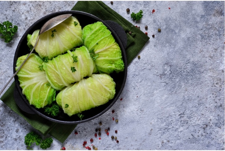 CABBAGE ROLLS WITH POTATOES AND CHEESE