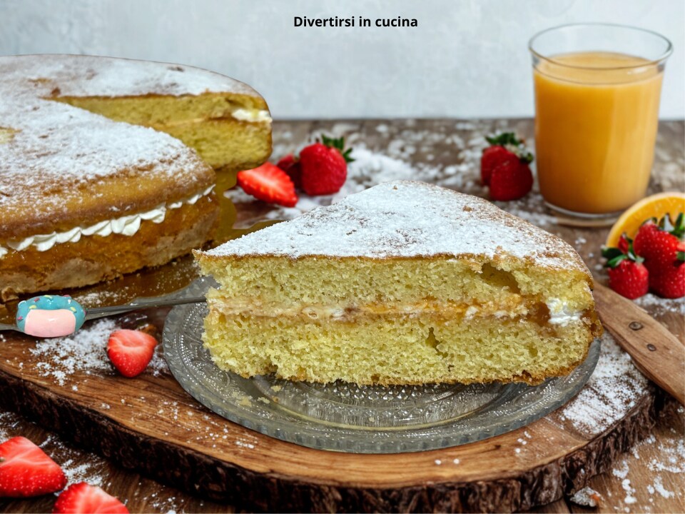 Cake Filled with Cream and Jam