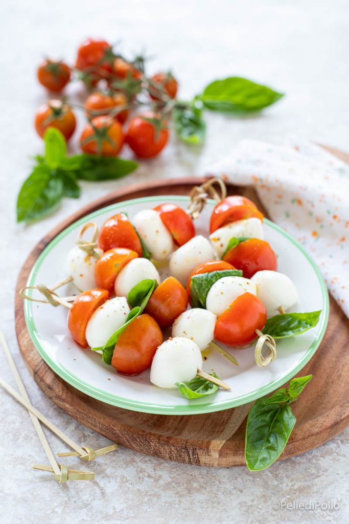 skewers with tomatoes and mozzarella