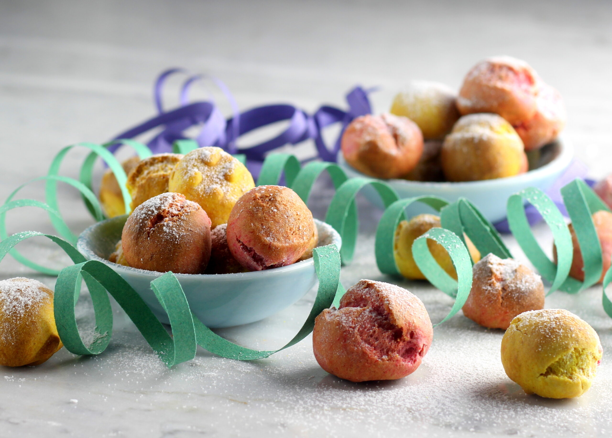 Colorful Castagnole in Air Fryer