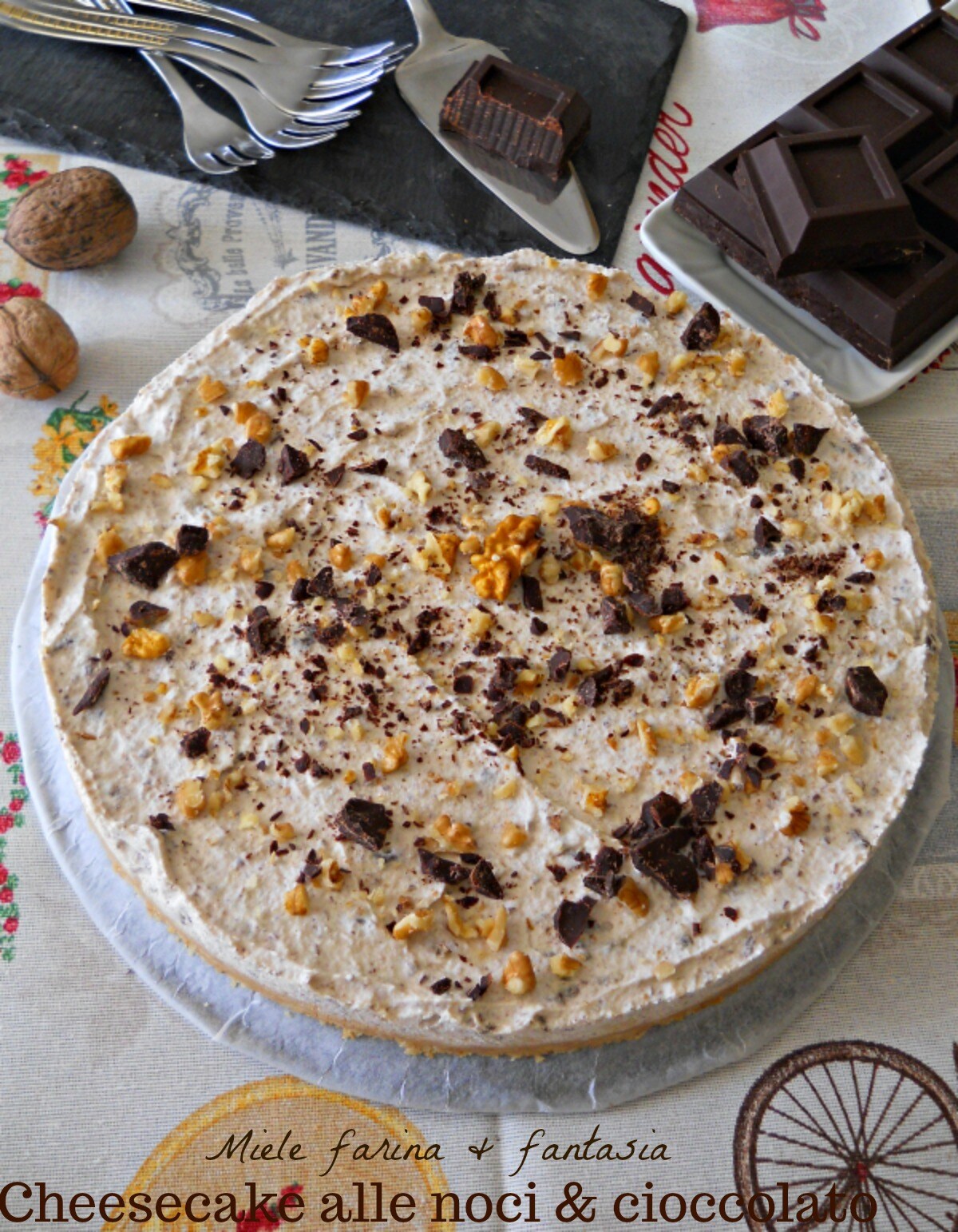 No-Bake Walnut and Chocolate Cheesecake