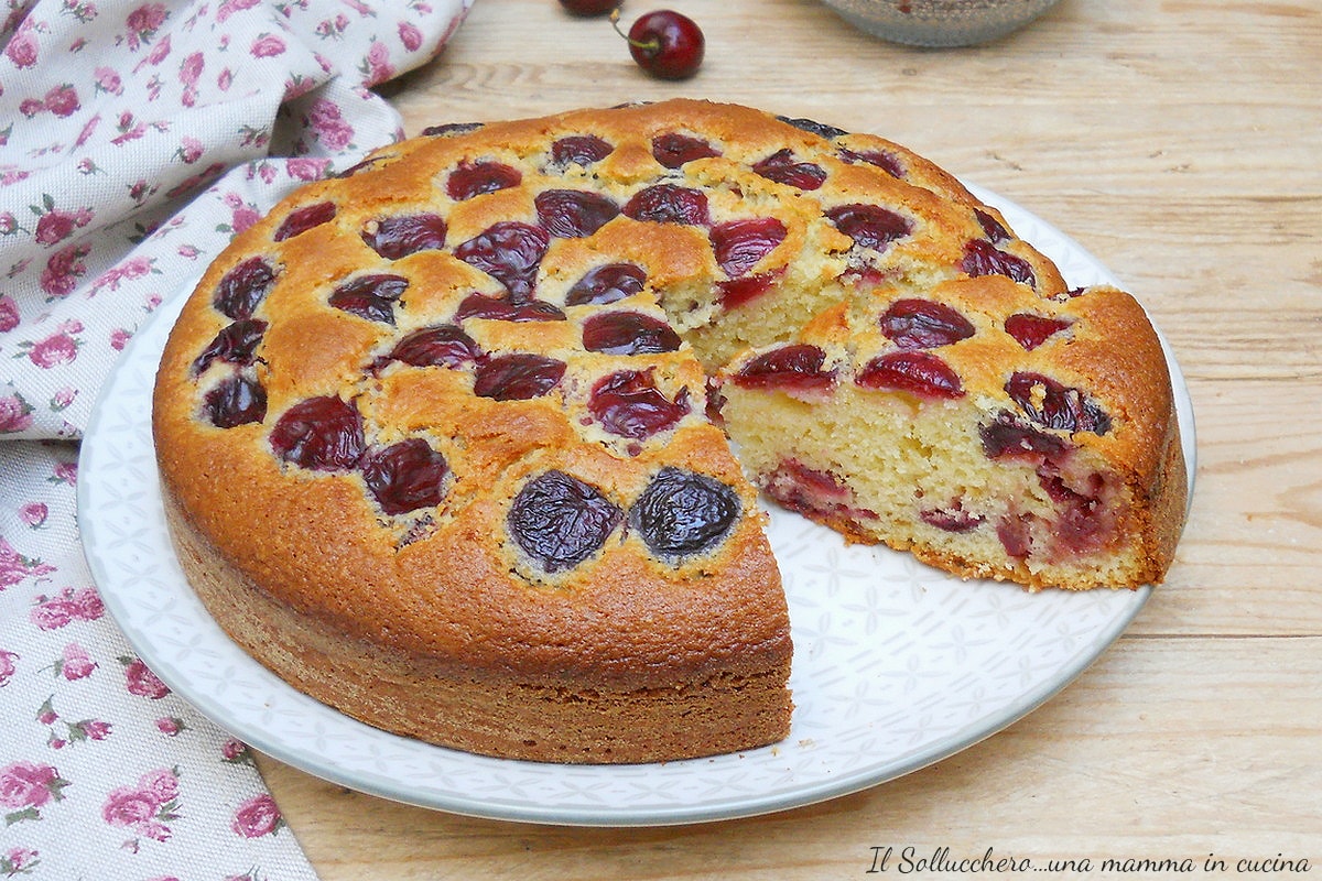 Cherry and Almond Cake, Soft as a Cloud!