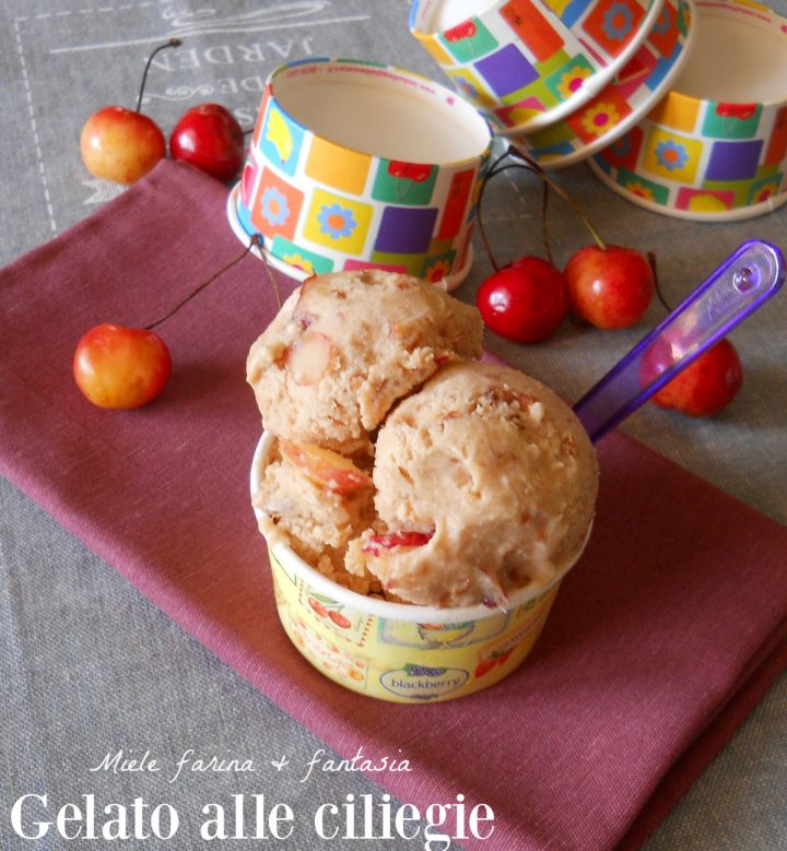 Cherry Ice Cream with Fruit Chunks